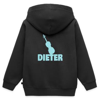 Bratsche Dieter - Kinder Premium Organic Zip Hoodie - Schwarz - Hinten - AI Model Kid Male (0cm)