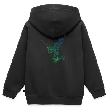 akustische gitarre Herren Damen Gitarre - Kinder Premium Organic Zip Hoodie - Schwarz - Hinten - AI Model Kid Male (0cm)