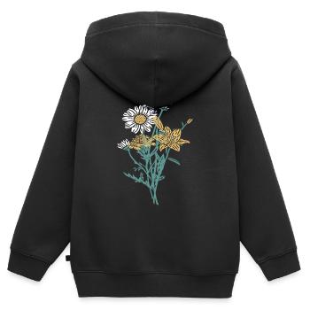 Bouquet d’herbes - Sweat Premium à capuche zippé enfant bio - noir - Dos - AI Model Kid Male (0cm)
