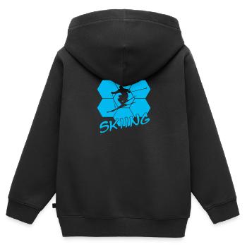 Ski - Kinder Premium Organic Zip Hoodie - Schwarz - Hinten - AI Model Kid Male (0cm)