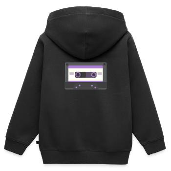Ace music - Sweat Premium à capuche zippé enfant bio - noir - Dos - AI Model Kid Male (0cm)