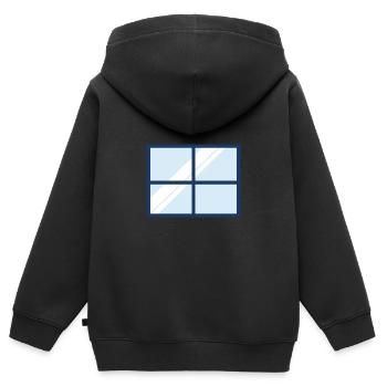 Fenster Haus Wohnung - Kinder Premium Organic Zip Hoodie - Schwarz - Hinten - AI Model Kid Male (0cm)