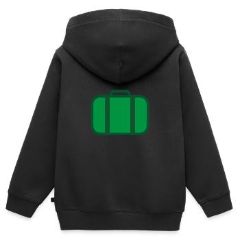 Travail voyage vacances valise - Sweat Premium à capuche zippé enfant bio - noir - Dos - AI Model Kid Male (0cm)