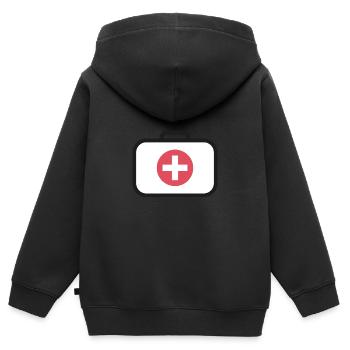 Erste Hilfe Medizin Koffer - Kinder Premium Organic Zip Hoodie - Schwarz - Hinten - AI Model Kid Male (0cm)