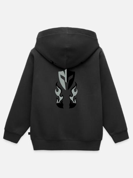 Trucker Brust - Kinder Premium Organic Zip Hoodie - Schwarz