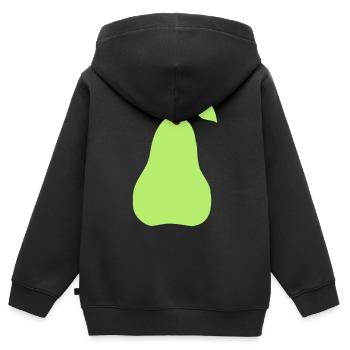 birne - Kinder Premium Organic Zip Hoodie - Schwarz - Hinten - AI Model Kid Male (0cm)