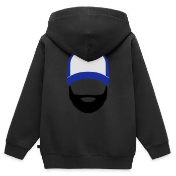 Bill Doe - Kinder Premium Organic Zip Hoodie - Schwarz - Hinten - AI Model Kid Male (0cm)