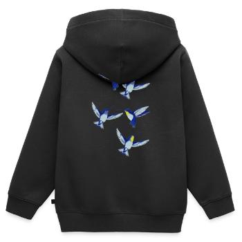 kolibri - Kinder Premium Organic Zip Hoodie - Schwarz - Hinten - AI Model Kid Male (0cm)