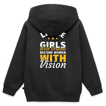 Feminism feminist girl gift sayings - Kids Premium Organic Zip-up Hoodie - black - Back - AI Model Kid Male (0cm)