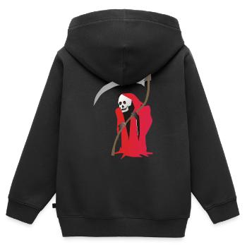Der Sensenmann - Kinder Premium Organic Zip Hoodie - Schwarz - Hinten - AI Model Kid Male (0cm)
