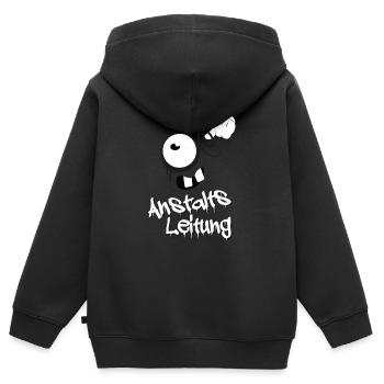 Anstaltsleitung - Kinder Premium Organic Zip Hoodie - Schwarz - Hinten - AI Model Kid Male (0cm)