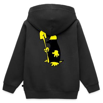 Maulwurf - Kinder Premium Organic Zip Hoodie - Schwarz - Hinten - AI Model Kid Male (0cm)
