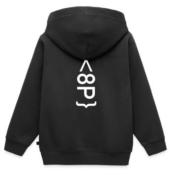 Weihnachtsmann - Kinder Premium Organic Zip Hoodie - Schwarz - Hinten - AI Model Kid Male (0cm)