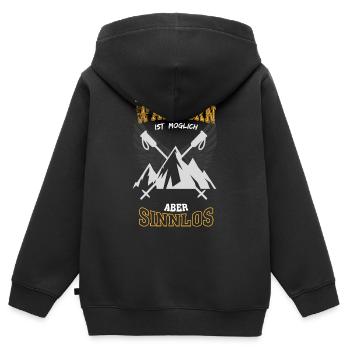 Wandern Nordic Walking Leben sinnlos - Kinder Premium Organic Zip Hoodie - Schwarz - Hinten - AI Model Kid Male (0cm)