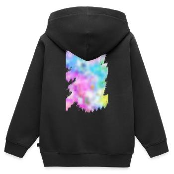 Couleurs - Sweat Premium à capuche zippé enfant bio - noir - Dos - AI Model Kid Male (0cm)