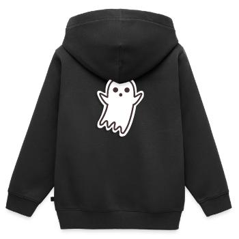 Fantôme - Sweat Premium à capuche zippé enfant bio - noir - Dos - AI Model Kid Male (0cm)
