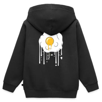 graffiti tropfen spiegelei kochen braten essen ei - Kinder Premium Organic Zip Hoodie - Schwarz - Hinten - AI Model Kid Male (0cm)