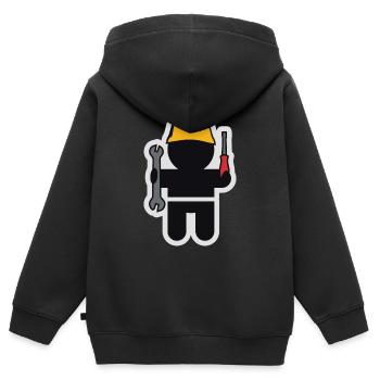 Berufbekleidung und Accessoires: der Schlosser - Kinder Premium Organic Zip Hoodie - Schwarz - Hinten - AI Model Kid Male (0cm)