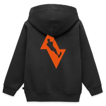 Wasserski - Kinder Premium Organic Zip Hoodie - Schwarz - Hinten - AI Model Kid Male (0cm)