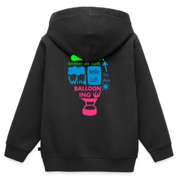 heissluftballon - Kinder Premium Organic Zip Hoodie - Schwarz - Hinten - AI Model Kid Male (0cm)