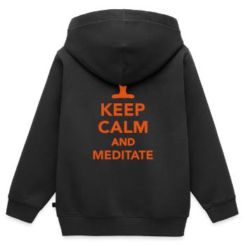 Meditation - Kinder Premium Organic Zip Hoodie - Schwarz - Hinten - AI Model Kid Male (0cm)