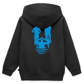 Triathlon Radfahren Radfahren Marathon Schwimmen - Kinder Premium Organic Zip Hoodie - Schwarz - Hinten - AI Model Kid Male (0cm)