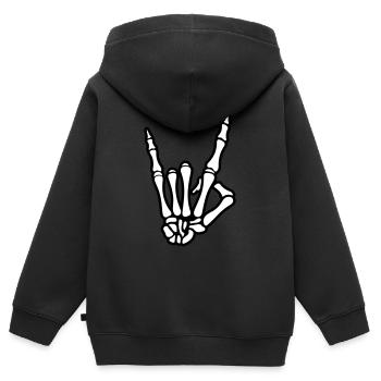 skull hand party symbol - Kinder Premium Organic Zip Hoodie - Schwarz - Hinten - AI Model Kid Male (0cm)