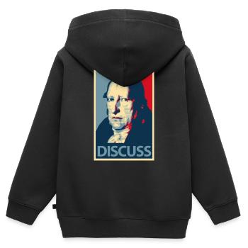 hegel discuss II Philosophie, Philosoph - Kinder Premium Organic Zip Hoodie - Schwarz - Hinten - AI Model Kid Male (0cm)