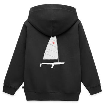Laser Riss - Kinder Premium Organic Zip Hoodie - Schwarz - Hinten - AI Model Kid Male (0cm)