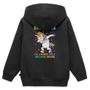 UNCLECORN Pretty Cute Fantasy Cadeau - Sweat Premium à capuche zippé enfant bio - noir - Dos - AI Model Kid Male (0cm)