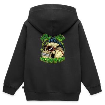 Psychobilly Back from the Grave - Sweat Premium à capuche zippé enfant bio - noir - Dos - AI Model Kid Male (0cm)