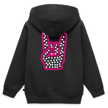 Rock and Roll Rock Music - Kinder Premium Organic Zip Hoodie - Schwarz - Hinten - AI Model Kid Male (0cm)