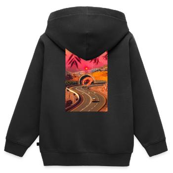 A Second Racer Appears - Kids Premium Organic Zip-up Hoodie - black - Back - AI Model Kid Male (0cm)