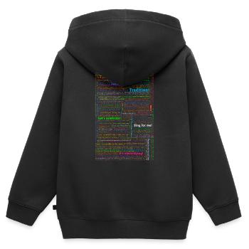 200 Albums musicaux - Sweat Premium à capuche zippé enfant bio - noir - Dos - AI Model Kid Male (0cm)