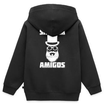Shalom Amigos Lustige Jüdische Rabbi Geschenkidee - Kinder Premium Organic Zip Hoodie - Schwarz - Hinten - AI Model Kid Male (0cm)