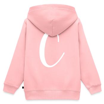 Kalligraphie, Initiale C - Kinder Premium Organic Zip Hoodie - Rosa - Hinten - AI Model Kid Female (0cm)