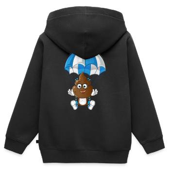 parachute - Sweat Premium à capuche zippé enfant bio - noir - Dos - AI Model Kid Male (0cm)