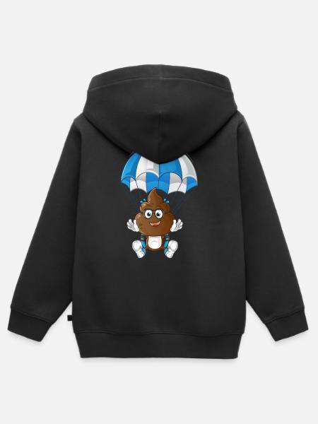 Fallschirm - Kinder Premium Organic Zip Hoodie - Schwarz