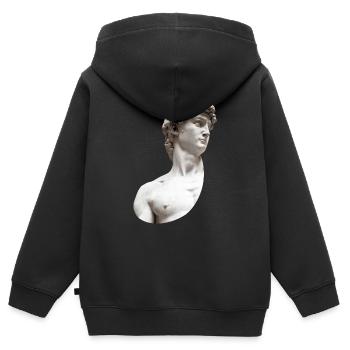 David | Michelangelo di Lodovico Buonarroti Simoni - Kinder Premium Organic Zip Hoodie - Schwarz - Hinten - AI Model Kid Male (0cm)