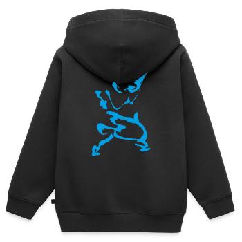 Taichi - Kinder Premium Organic Zip Hoodie - Schwarz - Hinten - AI Model Kid Male (0cm)
