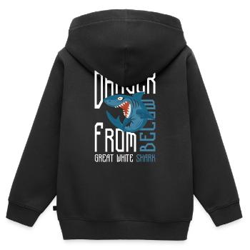 Haie Haifischflosse Unter Wasser - Kinder Premium Organic Zip Hoodie - Schwarz - Hinten - AI Model Kid Male (0cm)