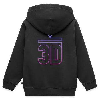 3D Printing – Three Dimensional Geometry 3D - Kinder Premium Organic Zip Hoodie - Schwarz - Hinten - AI Model Kid Male (0cm)