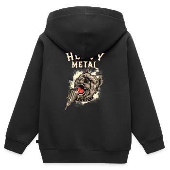 Musique Heavy Metal - Sweat Premium à capuche zippé enfant bio - noir - Dos - AI Model Kid Male (0cm)