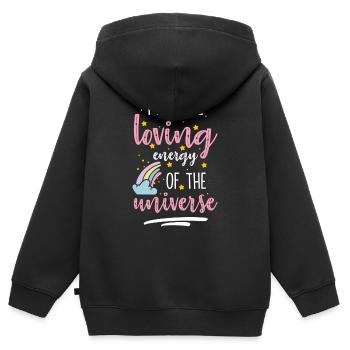 Astronaut Planet Sonne Kosmos - Kinder Premium Organic Zip Hoodie - Schwarz - Hinten - AI Model Kid Male (0cm)