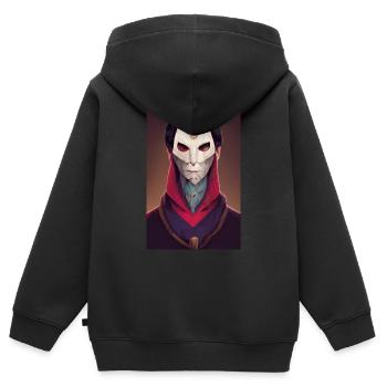 Dracula Artwork - Kids Premium Organic Zip-up Hoodie - black - Back - AI Model Kid Male (0cm)
