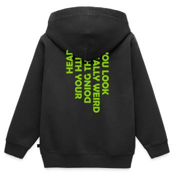 you look really weird - Kids Premium Organic Zip-up Hoodie - black - Back - AI Model Kid Male (0cm)
