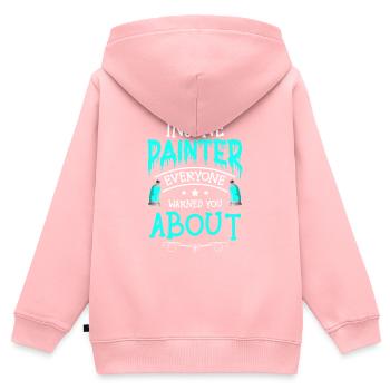 Maler Baustelle Streichen Handwerker - Kinder Premium Organic Zip Hoodie - Rosa - Hinten - AI Model Kid Female (0cm)