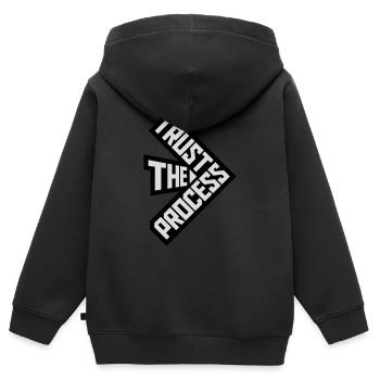 faire confiance au processus Devis - Sweat Premium à capuche zippé enfant bio - noir - Dos - AI Model Kid Male (0cm)