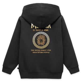 Antike Griechische Mythologie Fabelwesen Schlange - Kinder Premium Organic Zip Hoodie - Schwarz - Hinten - AI Model Kid Male (0cm)