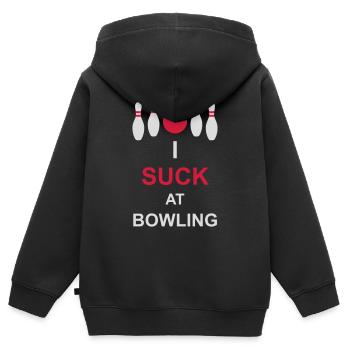 Je suis nul au bowling - Sweat Premium à capuche zippé enfant bio - noir - Dos - AI Model Kid Male (0cm)